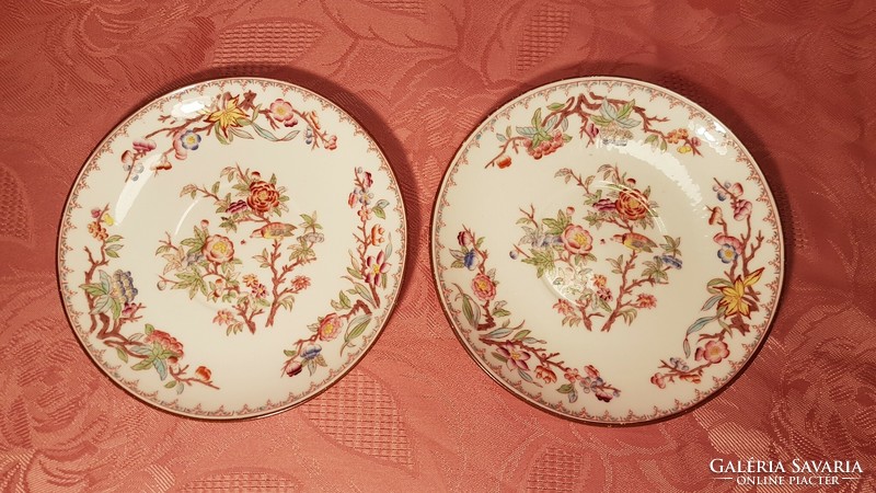 2 sarreguemines small plates (tea saucers) 15 cm diameter, patterned with decor