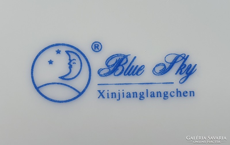 Xinjianglangchen blue sky porcelán tányér kistányér festmény jellegű kép antik jelenetes kisasszony