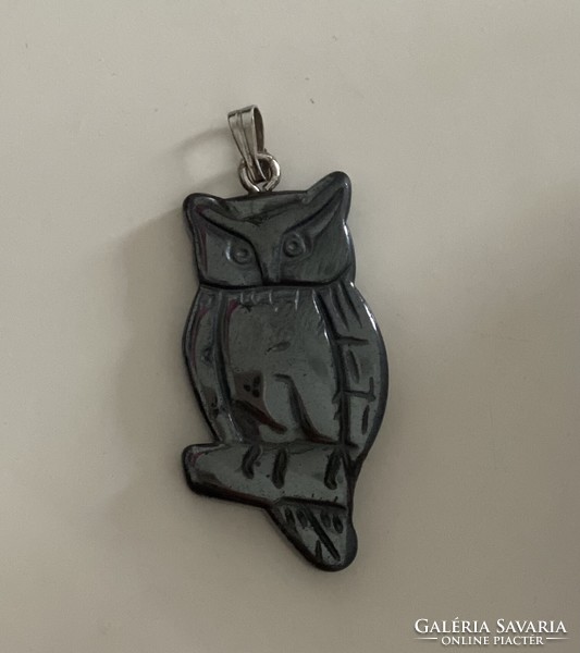 From owl collection hematite owl pendant pendant 4.3 cm new