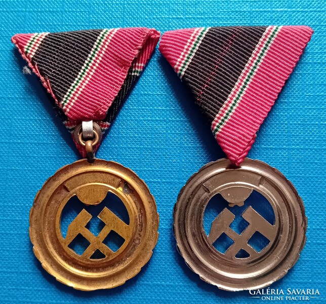 Miner's service medal gold and silver