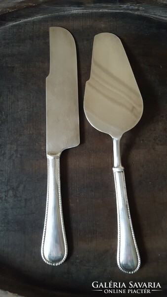 Elegant Italian versilbert cake spatula and cake knife