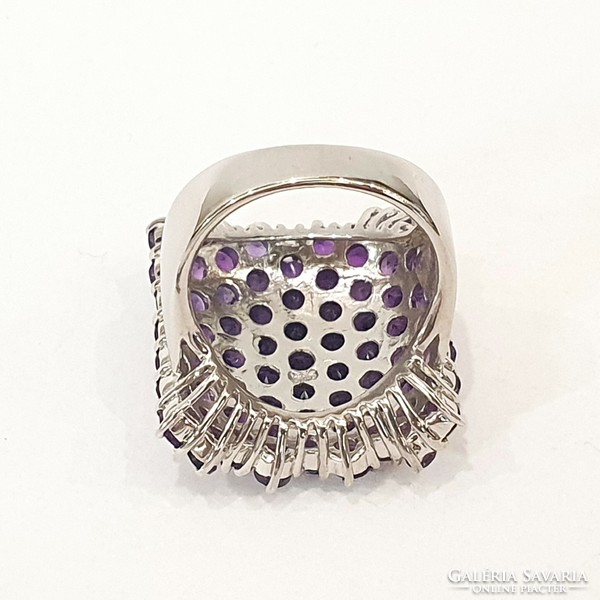 925 Silver ring with real amethyst gemstones