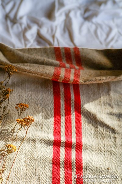 Old striped sacks, in good condition, no tears, grain sack, burlap