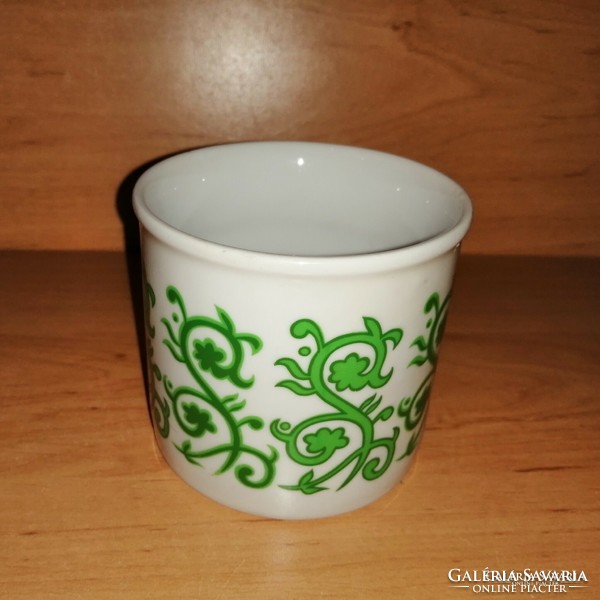 Zsolnay porcelain green tendril pattern mug (9 / d-2)