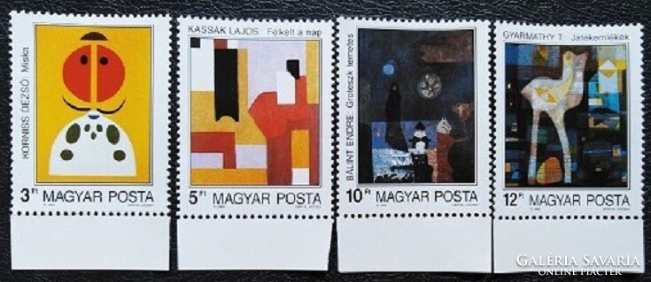S4008-11sz / 1989 paintings - modern Hungarian painting set of stamps post-clean arched edge