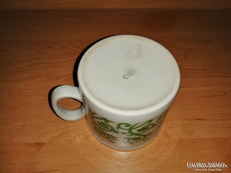 Zsolnay porcelain green tendril pattern mug (9 / d-2)