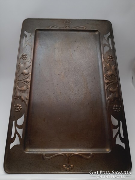 Large wmf art nouveau copper tray, 45 x 29.5 cm
