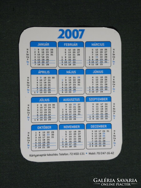 Card calendar, smaller size, laterum hotel Pécs, 2007, (6)