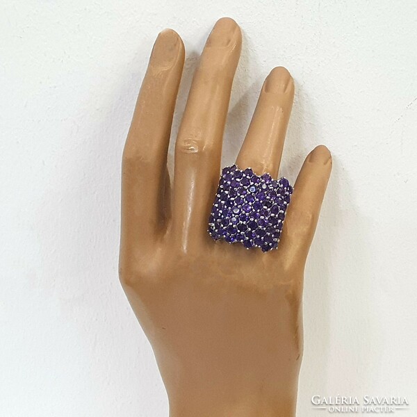 925 Silver ring with real amethyst gemstones