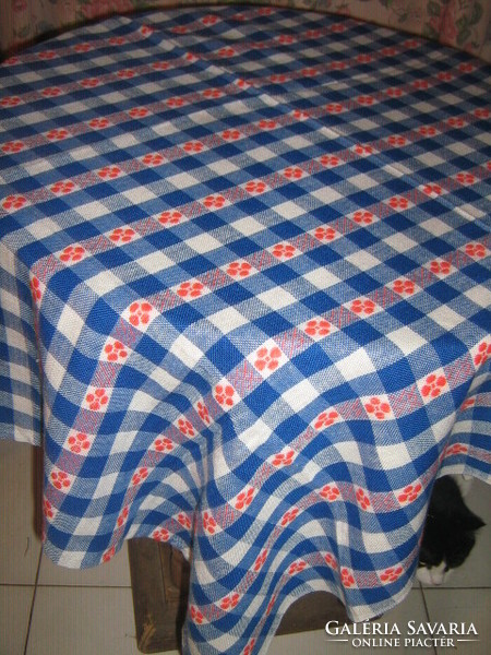 Cute retro checkered woven tablecloth
