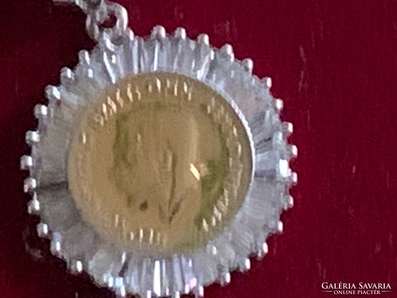 V. György pendant - silver gilded-necklace-925 hallmark