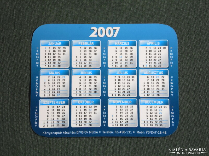 Card calendar, smaller size, ambiente interior design store, Pécs new source, 2007, (6)