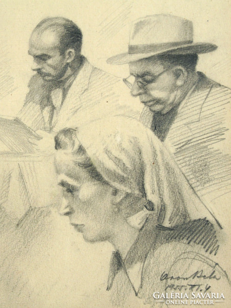 Russian Béla - drawing school i. 1955. Pencil paper | in the studio
