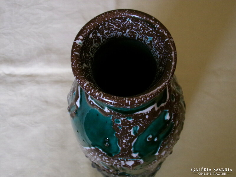 Vase ceramic wood lava 33x12cm
