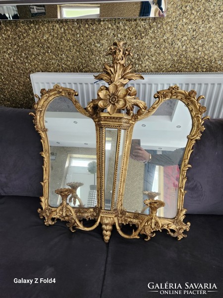 Mirror with candle holder