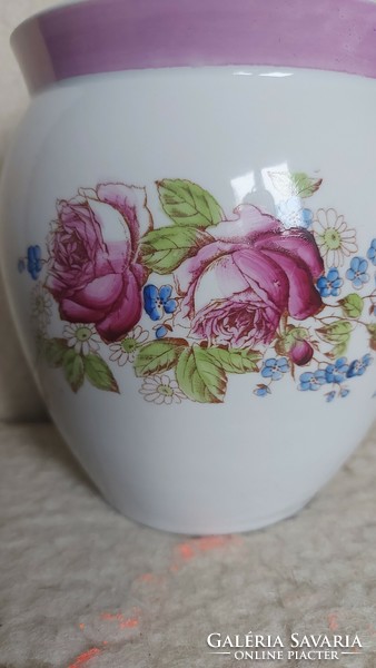 Old porcelain soup bowl, pink, large sour cream jug, 1.5l