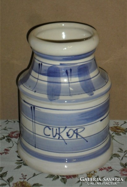 Large, bay ceramic sugar bowl 18.5 High.