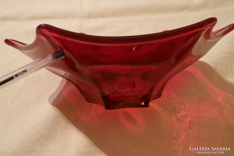 Glass centerpiece fruit bowl offering 26x8cm