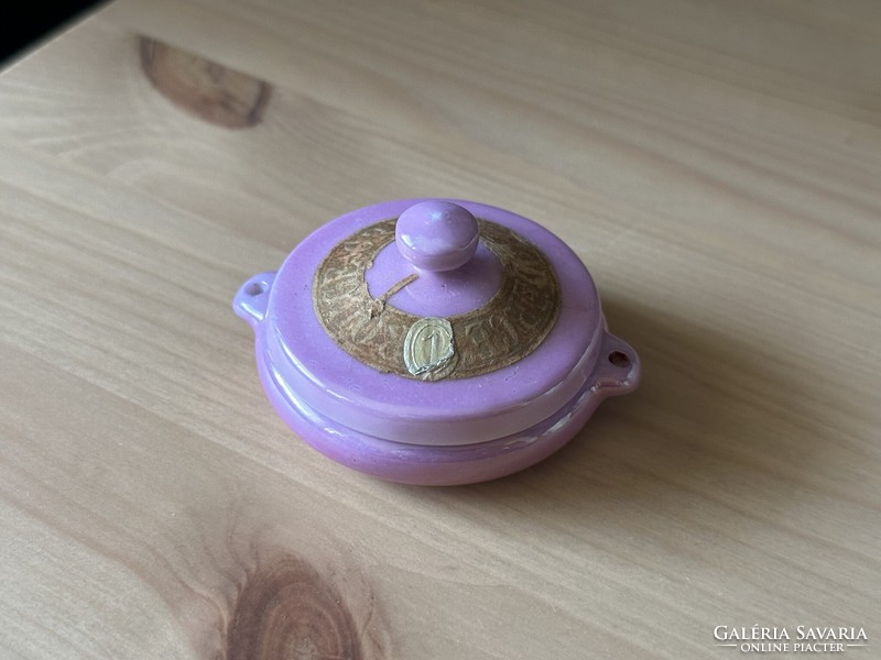 Zsolnay pink mini apothecary jar, original Derce