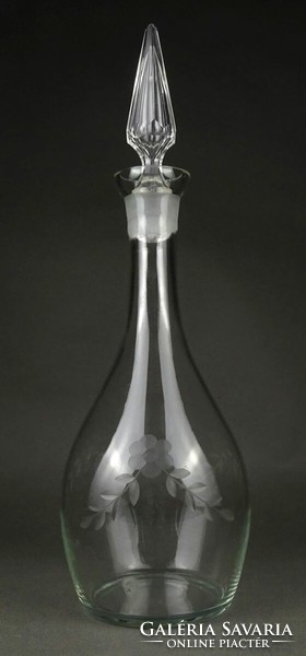 1Q422 old polished wine bottle offering with beautiful stopper 36.5 Cm