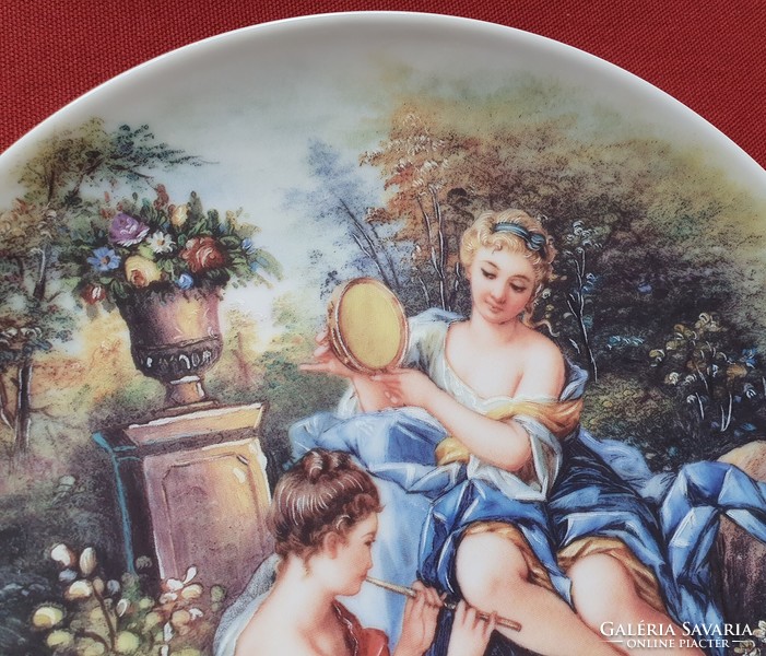 Xinjianglangchen blue sky porcelain plate small plate painting type picture antique scene lady