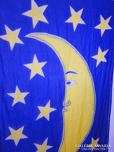 Large moon and stars wall decoration - cloth - flag (3)