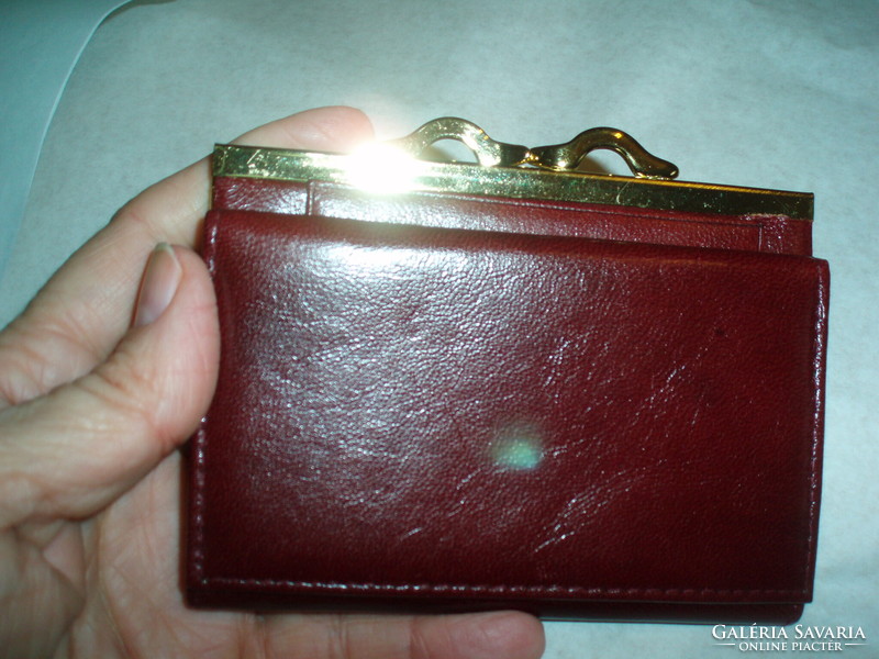 Vintage burgundy women's leather wallet