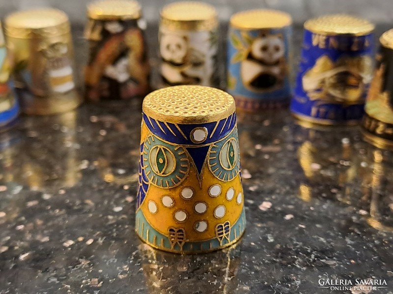 Fire enamel thimble collection collector's quality