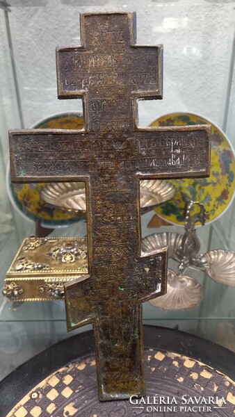 Antik Ortodox Pravoszláv Bronz Kereszt