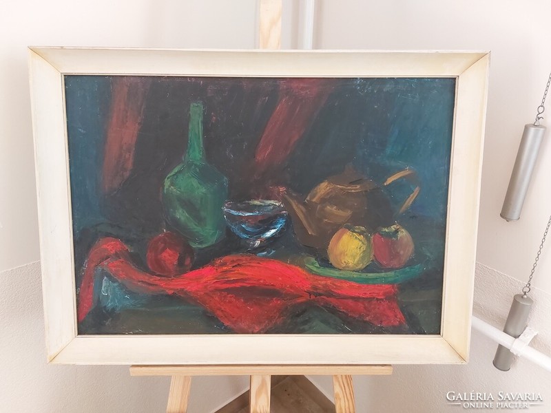 (K) gallery still life painting by Zsuzsa Ruppert with frame 79x57 cm