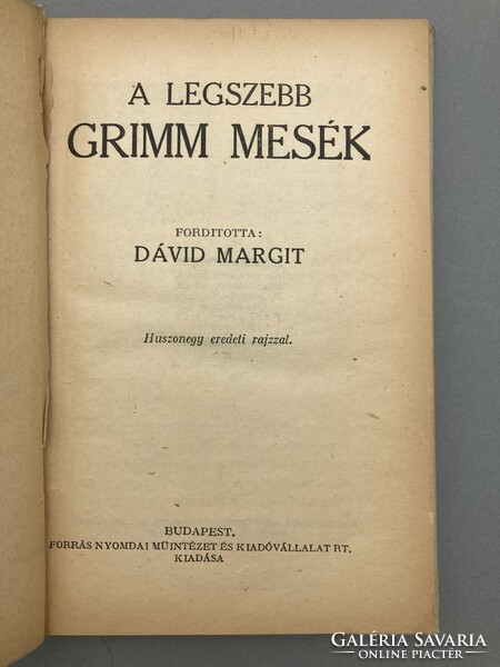 A legszebb Grimm mesék. Antik mesekönyv ritkaság illusztrációkkal