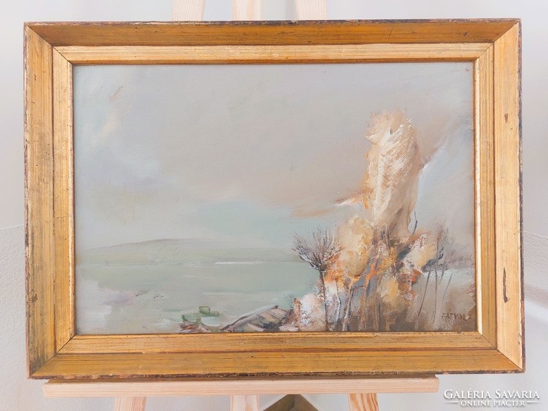 (K) veil Zoltan juried painting with frame 62x45 cm