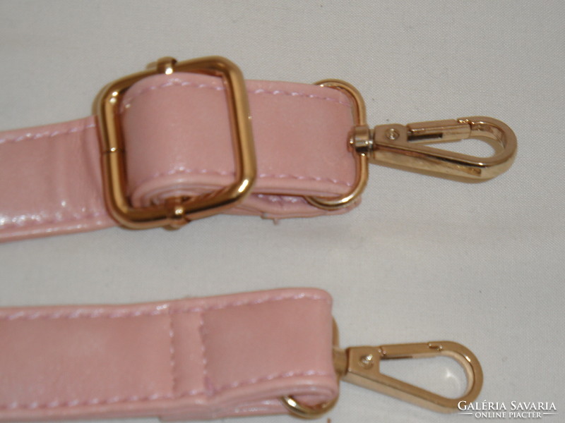 Pink faux leather bag strap