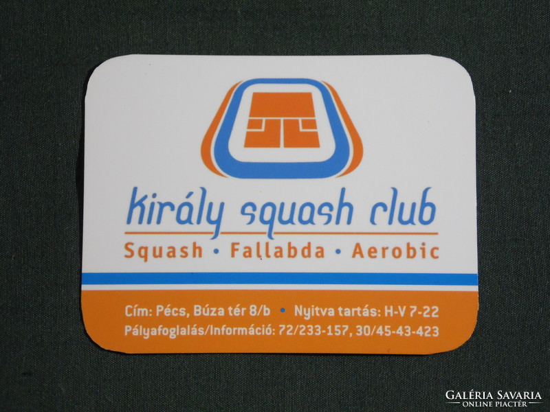 Kártyanaptár, kisebb méret, Király Squash fallabda Club, Pécs,2007, (6)