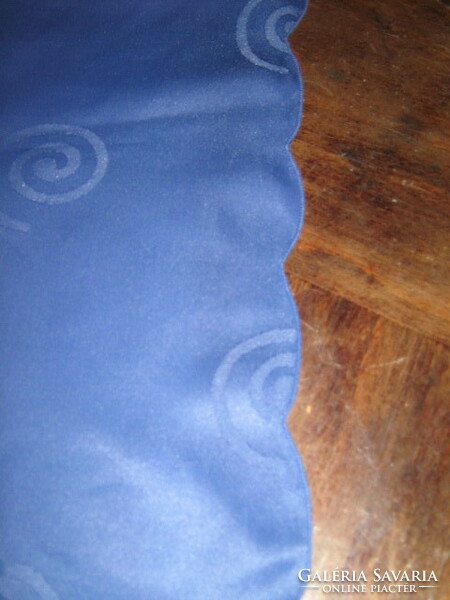 Beautiful gentian blue silk damask tablecloth