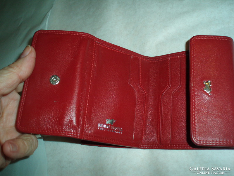 Vintage small red leather wallet