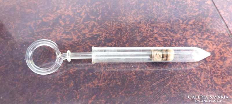 Rare! Vintage, retro old glass syringe (perhaps a medical, apothecary, pharmaceutical device)