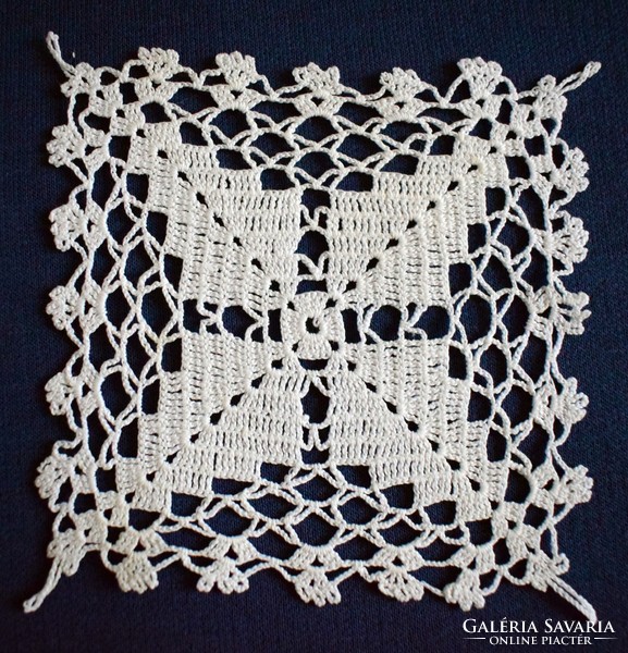 Crocheted needlework lace tablecloth 10 x 10 cm