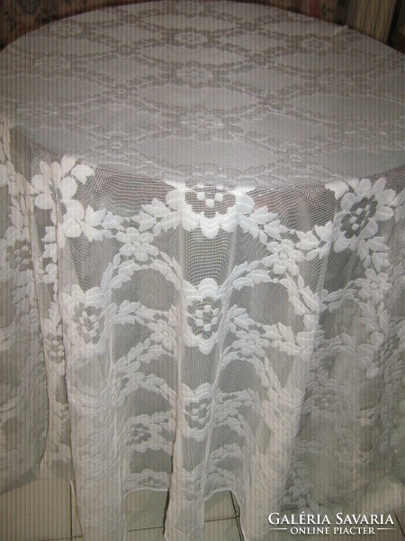 Dreamy vintage style fabric richly embroidered with white huge curtains