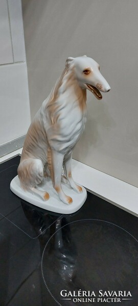 Large Ravenclaw Russian Greyhound porcelain dog