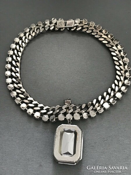 Vintage spectacular necklace with huge pendant, 42 cm long