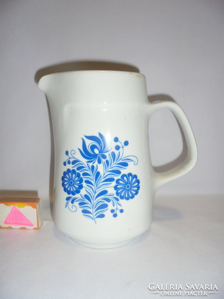 Retro lowland porcelain blue, folk motif patterned jug, jug, spout