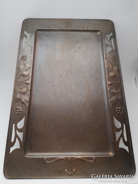 Large wmf art nouveau copper tray, 45 x 29.5 cm