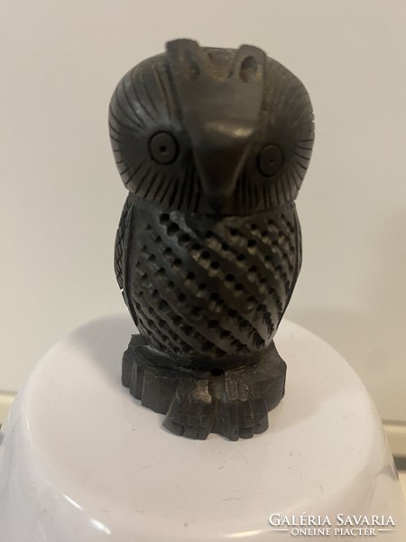 From the owl collection, 8 black resin owl figurines for collectors, 4-5 cm