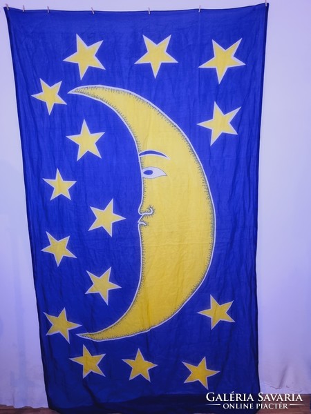 Large moon and stars wall decoration - cloth - flag (3)