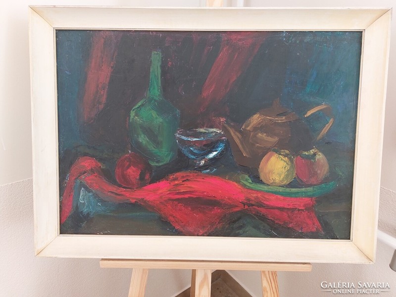 (K) gallery still life painting by Zsuzsa Ruppert with frame 79x57 cm