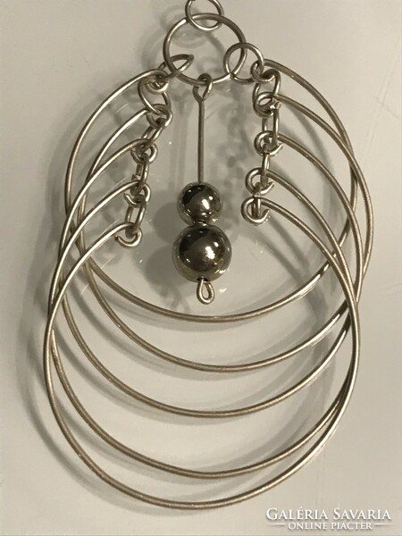 Silver-plated, modern pendant, 10 cm long, 5 cm wide
