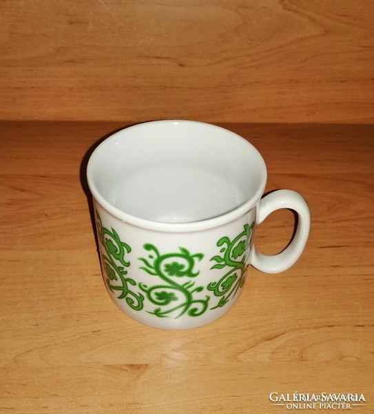Zsolnay porcelain green tendril pattern mug (9 / d-1)