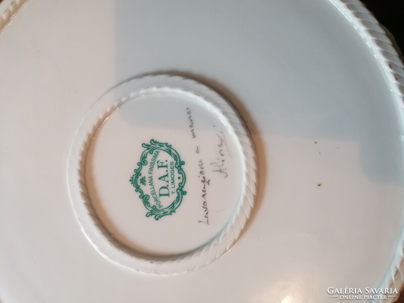 D. A. F. Limoges Francia porcelán tál