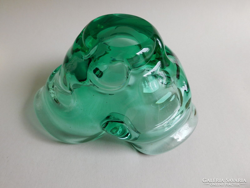 Green glass ashtray, 60s, mid century